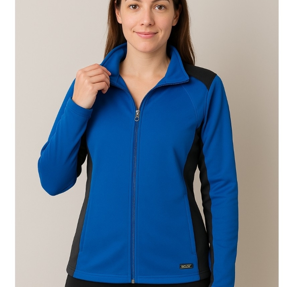 Charles River Apparel Women's Blue and Black Workout Jacket Size M